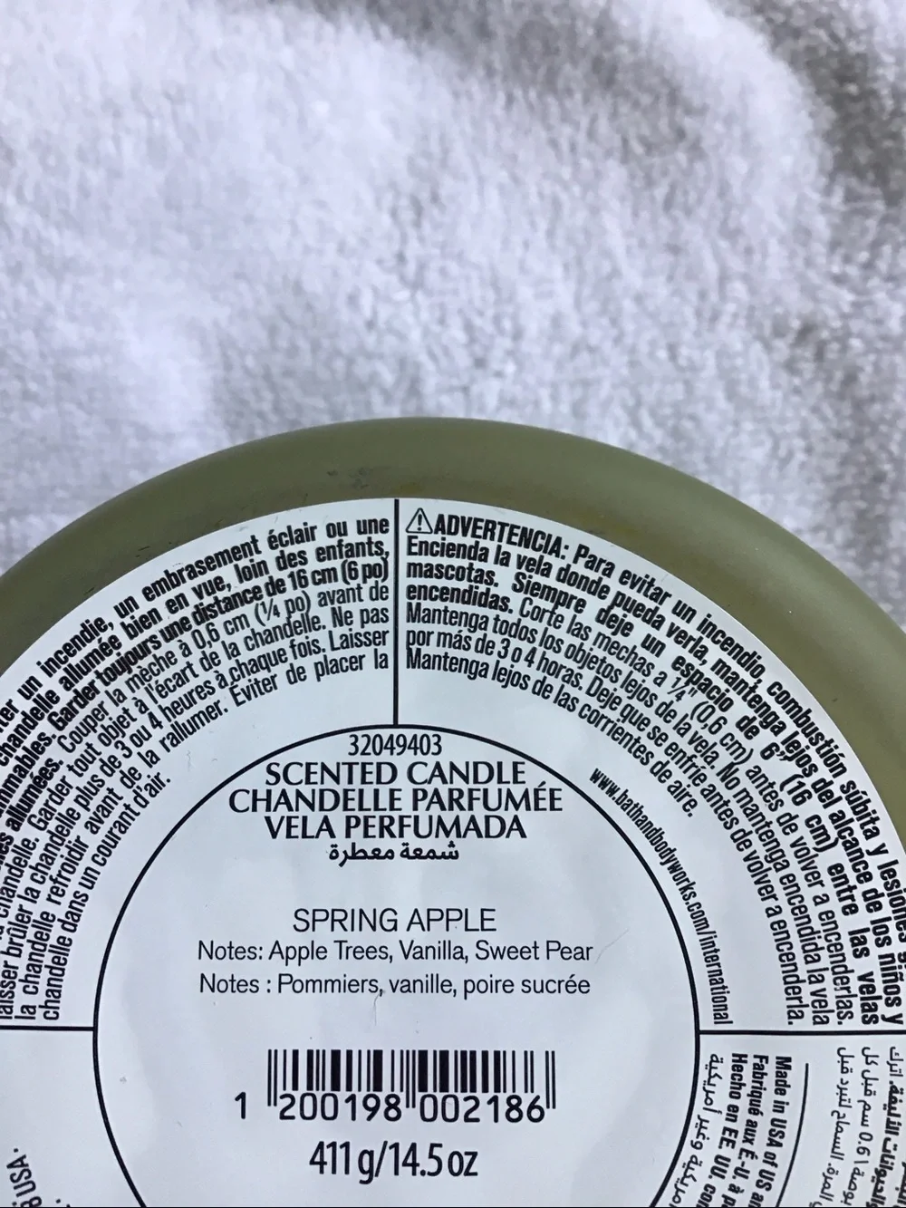 Bath & Body Works 3 wick candle Spring Apple - Picture 3 of 3